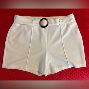 NYC Women's White Shorts with Belt